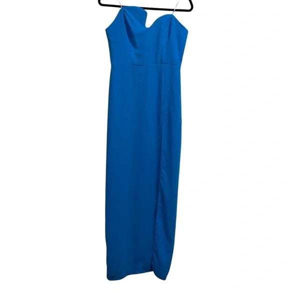 amanda uprichard puzzle dress blue Amanda Uprichard Strapless Puzzle Mini Dress Large